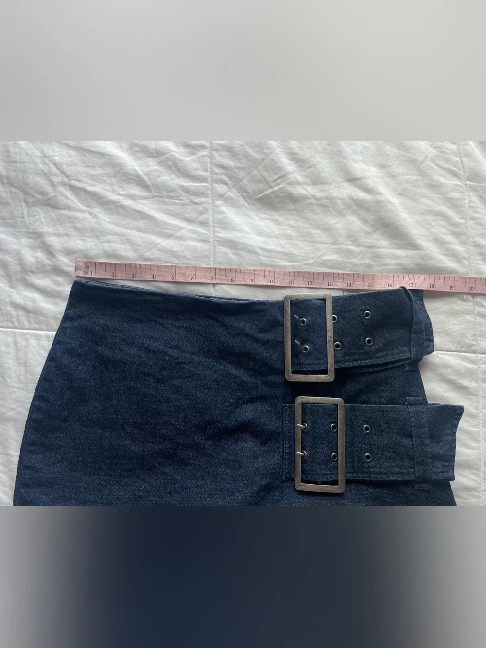 Silence + Noise Urban Outfitters Sophia Dark Wash Double Buckle Micro Skort Y2K